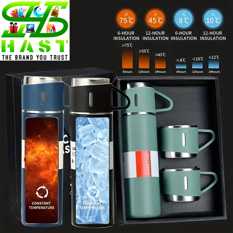 1set 16.91oz Stainless Steel Vacuum Thermal Cup, Vacuum Coffee Tumbler, Portable Travel Mug