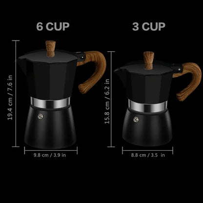 Collection 150ml 300ml Vintage Wooden Handle Espresso Maker Moka Pot Classic Italian Cafe Tools Kitchen Cafe