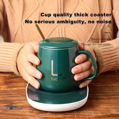 1 Set Temperature Control Smart Mug Cup Gift, 13.5oz Constant Temperature Heated Coffee Mug With Spoon, For Men & Women, Business/Birthday/New Year/Valentine's Day Gift