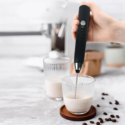 USB Rechargeable Electric Milk Frother, Powerful Handheld Milk Frother, Mini Milk Foamer,Coffee Stirrer, Stainless Steel Drink M