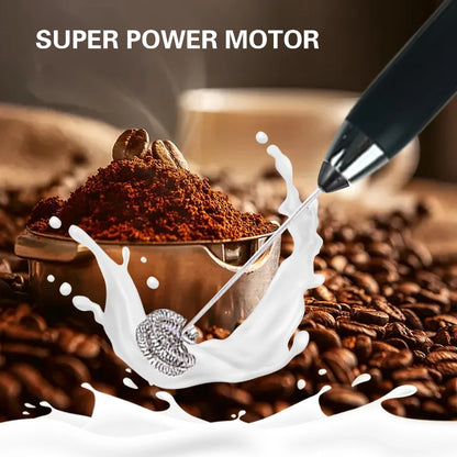 USB Rechargeable Electric Milk Frother, Powerful Handheld Milk Frother, Mini Milk Foamer,Coffee Stirrer, Stainless Steel Drink M