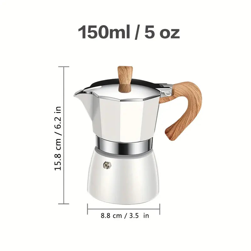 Collection 150ml 300ml Vintage Wooden Handle Espresso Maker Moka Pot Classic Italian Cafe Tools Kitchen Cafe