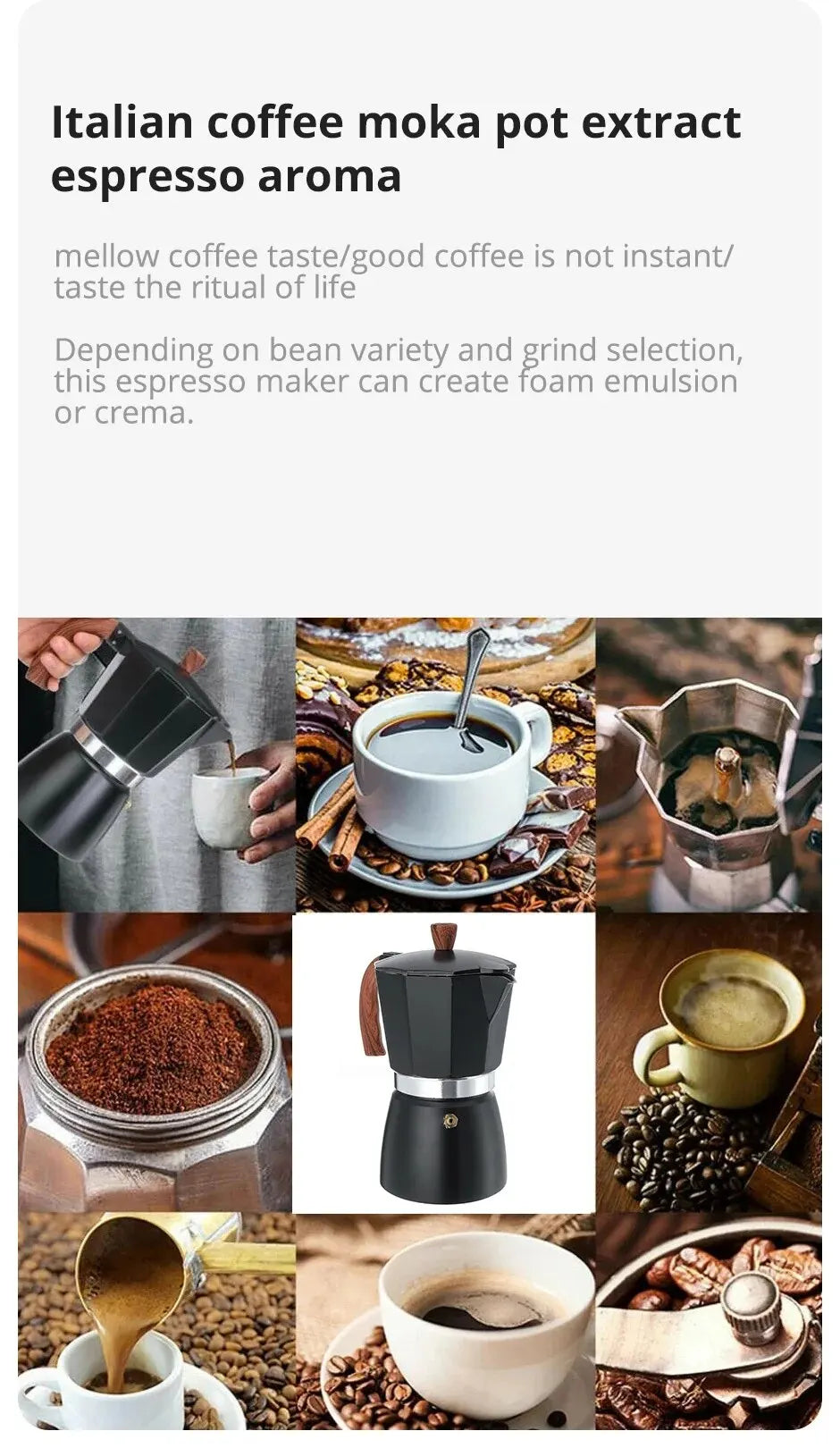 Collection 150ml 300ml Vintage Wooden Handle Espresso Maker Moka Pot Classic Italian Cafe Tools Kitchen Cafe