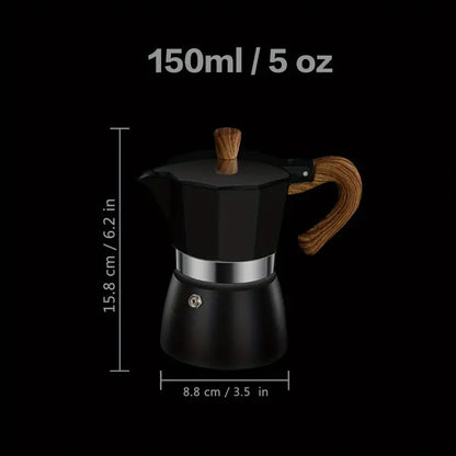 Collection 150ml 300ml Vintage Wooden Handle Espresso Maker Moka Pot Classic Italian Cafe Tools Kitchen Cafe