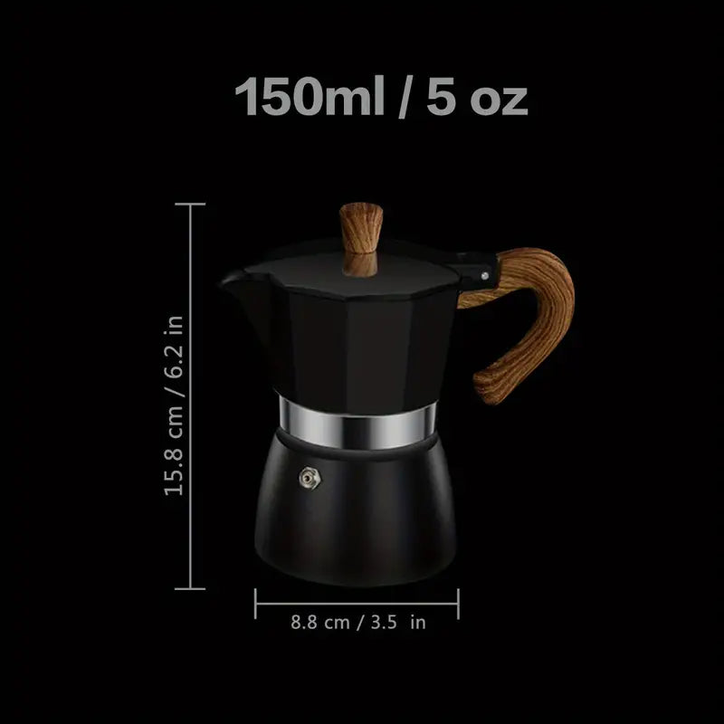 Collection 150ml 300ml Vintage Wooden Handle Espresso Maker Moka Pot Classic Italian Cafe Tools Kitchen Cafe